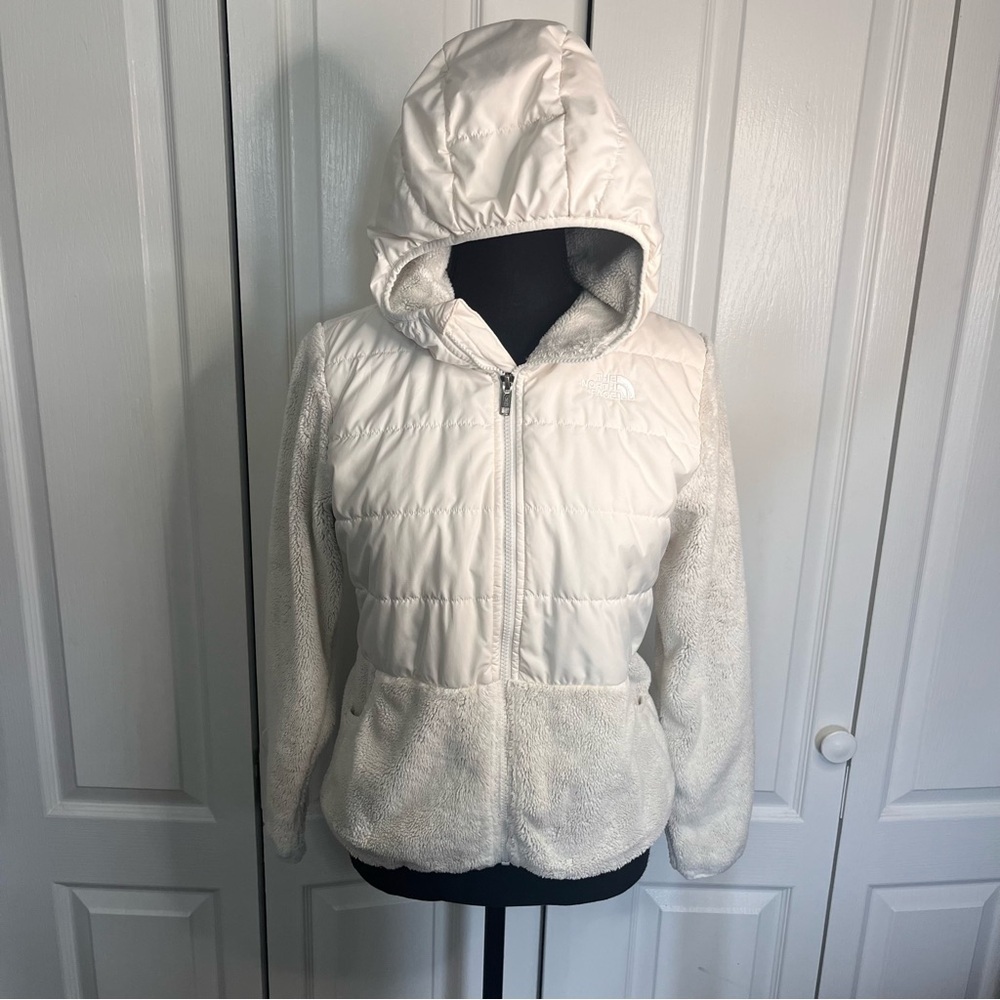 The North Face Girls Sherpa Mashup Full-Zip Hoodie Fleece Jacket Sz XL White - Picture 6 of 14